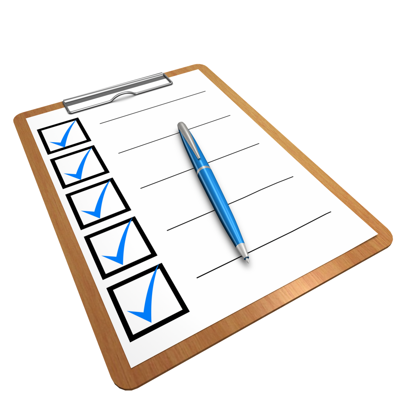 Completed regulatory compliance checklist